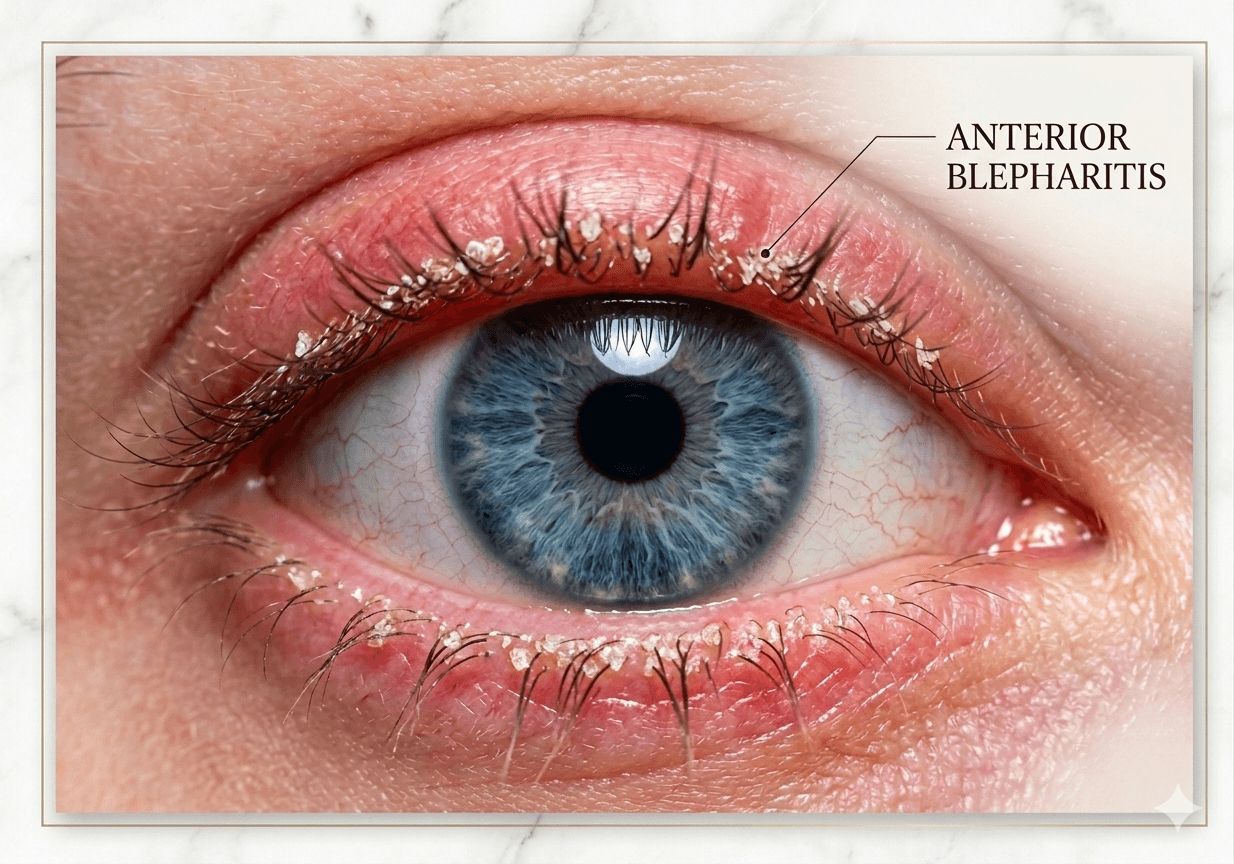 Blepharitis โ inflammation of the eyelid margins